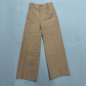 Anthropologie Colette Linen Pants Crop Wide Leg Maeve Women's Beige Size 25 NEW